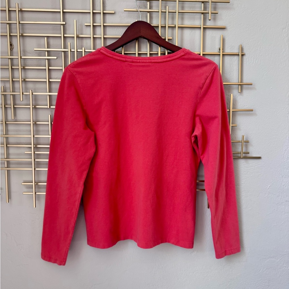 Croft & Barrow Red Long Sleeve Stretch Top Size M Basic Tee - Picture 3 of 3
